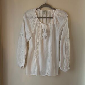Rachel Zoe White Embroidered Blouse- Small
